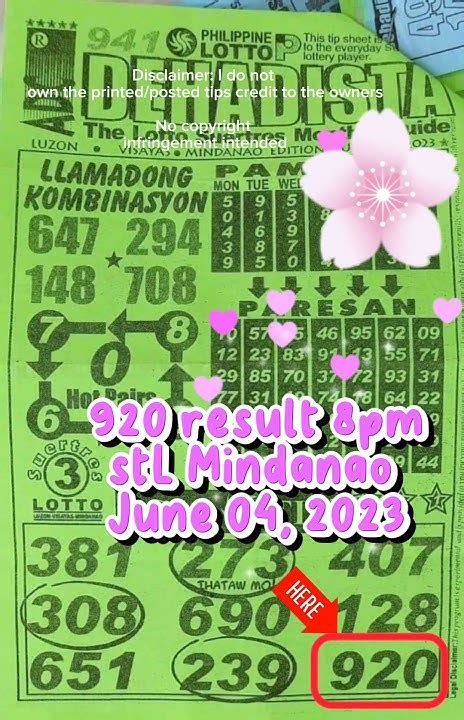 920 swertres result
